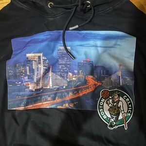 Celtics Black Hoodie with Shamrock Patch